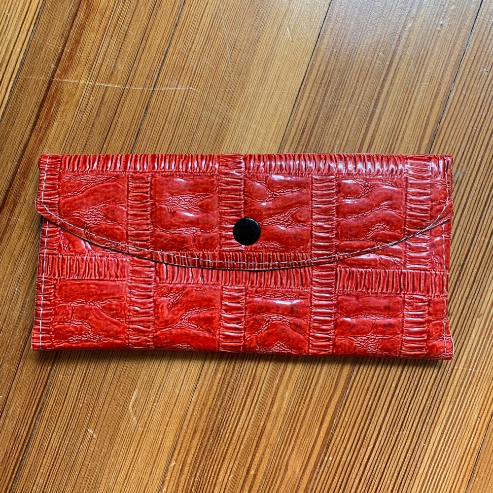 Red leather wallet